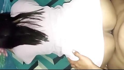 Amateur brunette with a nice face and a lovely ass