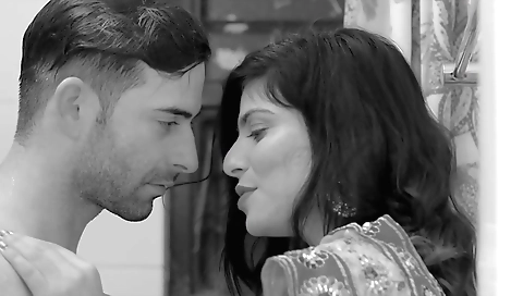 Sexy brunette milf and her handsome lover are having sex