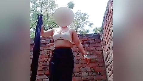 Solo female masturbating after a warm bath and fingering