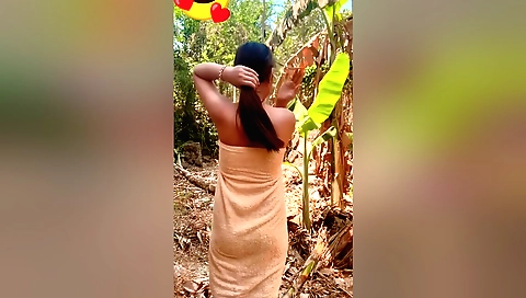 Indian brunette is playing with her phone and phone video