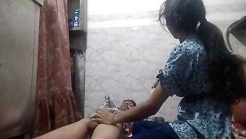 Hot brunette stepsister-in-law in red dress fucked