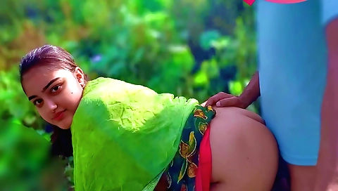 Sali in her jungle clothes enjoys hot fuck in the wild