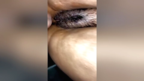 Indian babe with a hairy pussy gets fucked close up