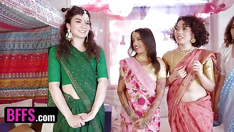 Indian ladies in lingerie get gangbanged in a gangbang