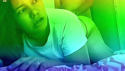 Indian amateur brunette sucking a dick in a bedroom