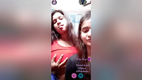 Busty brunette lesbian sex video with a big ass slut