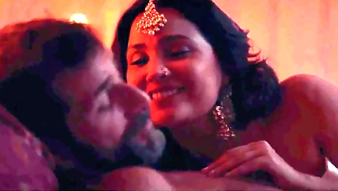 Busty Indian hottie enjoys her own sexy moments with her lover