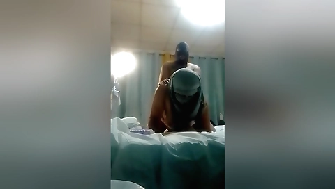 Mature brunette and her lover in doggy style video