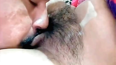 Indian granny takes care of her pussy and pussy lips