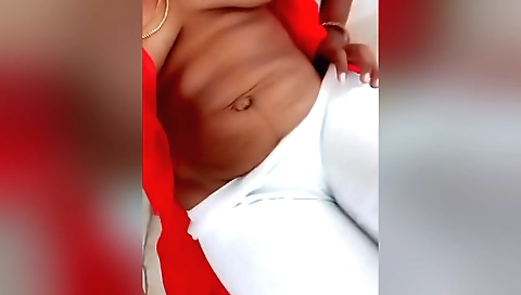 Indian girl with natural tits and ass showing on camera