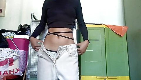 Naked brunette solo female with sexy ass 4k amateur