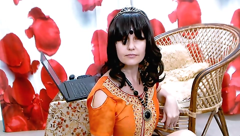 Indian slut in white dress does not care about anything