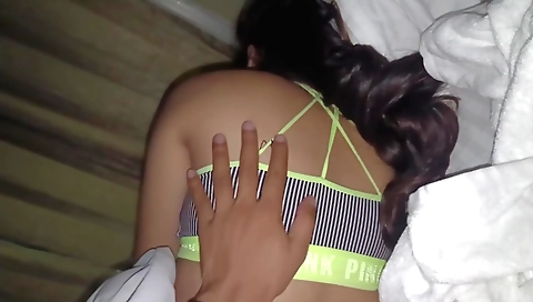 Sexy brunette teen 18+ enjoying hot sex in her room