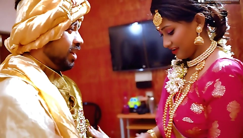 Brunette in a red dress gets her pussy fucked hard and passionately