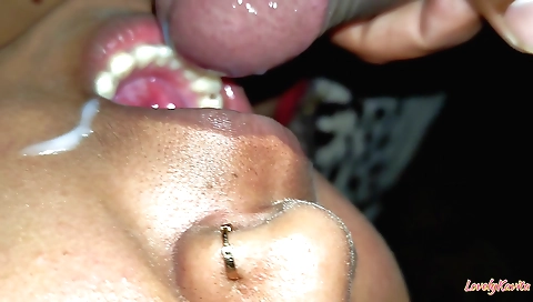 Indian amateur porn video with a big hard dick sucking and cumming