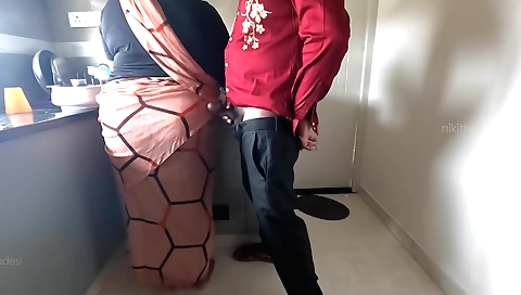 BBW is in front of the bed in front of an awesome babe