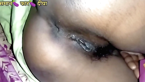 Amateur milf in black and white stockings shows how she works