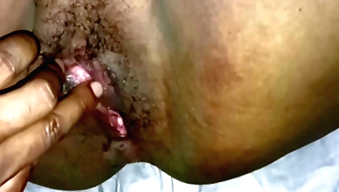 Indian teen with a hairy pussy makes friends hand her