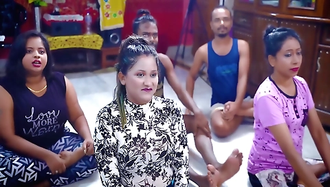 Yoga instructor takes 3 girls in class to fuck them