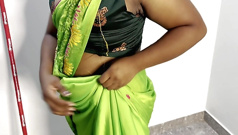 Amatous solo female shows her beautiful boobs in the bedroom