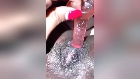 Indian hairy woman loves to play with her hairy pussy