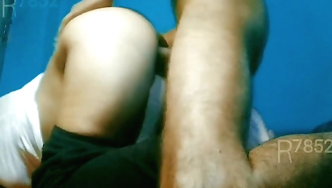 Amateur brunette girl with hairy pussy gets fucked