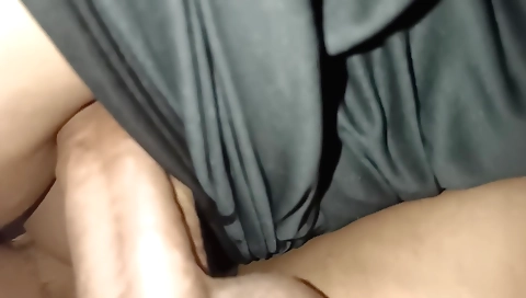 Indian brunette is giving her big boobs a nice blow�