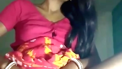 Indian solo scene with a naughty babe in her homemade video