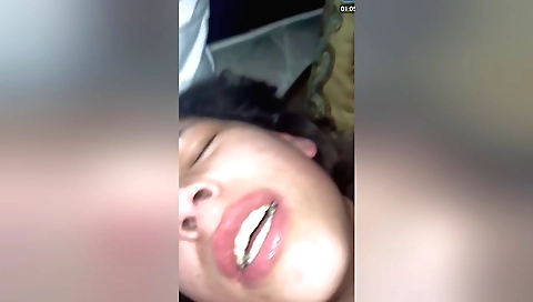 Indian teen with small face gets fucked by a big man