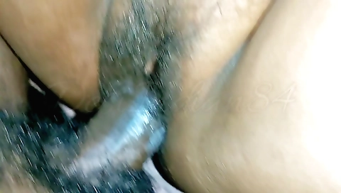 Indian hairy babe taking hot creampie in her pussy