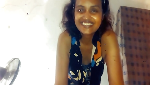 Hot brunette amateur teen shows her face to the man