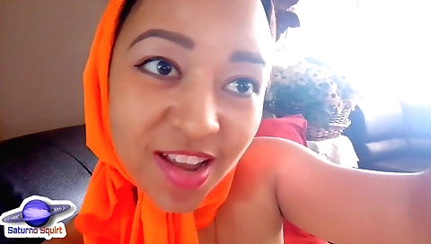 Horny brunette fucks in her bed and fills up her pussy