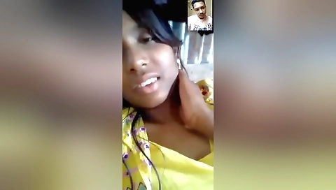 Busty amateur brunette fingerings her pussy in camera video