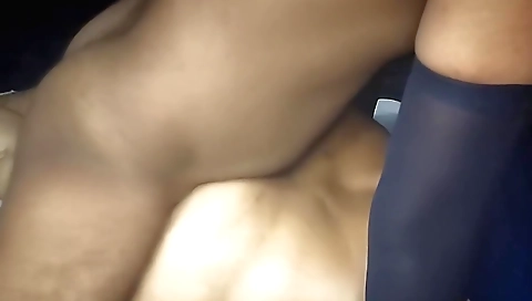 Big ass brunette girl is giving a blowjob to a dick