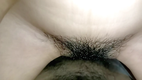 Indian girl in a hairy pussy is going to suck a dick in the mouth